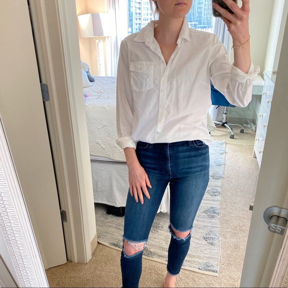 Jcrew White Button Down Size Small Women’s - image 2